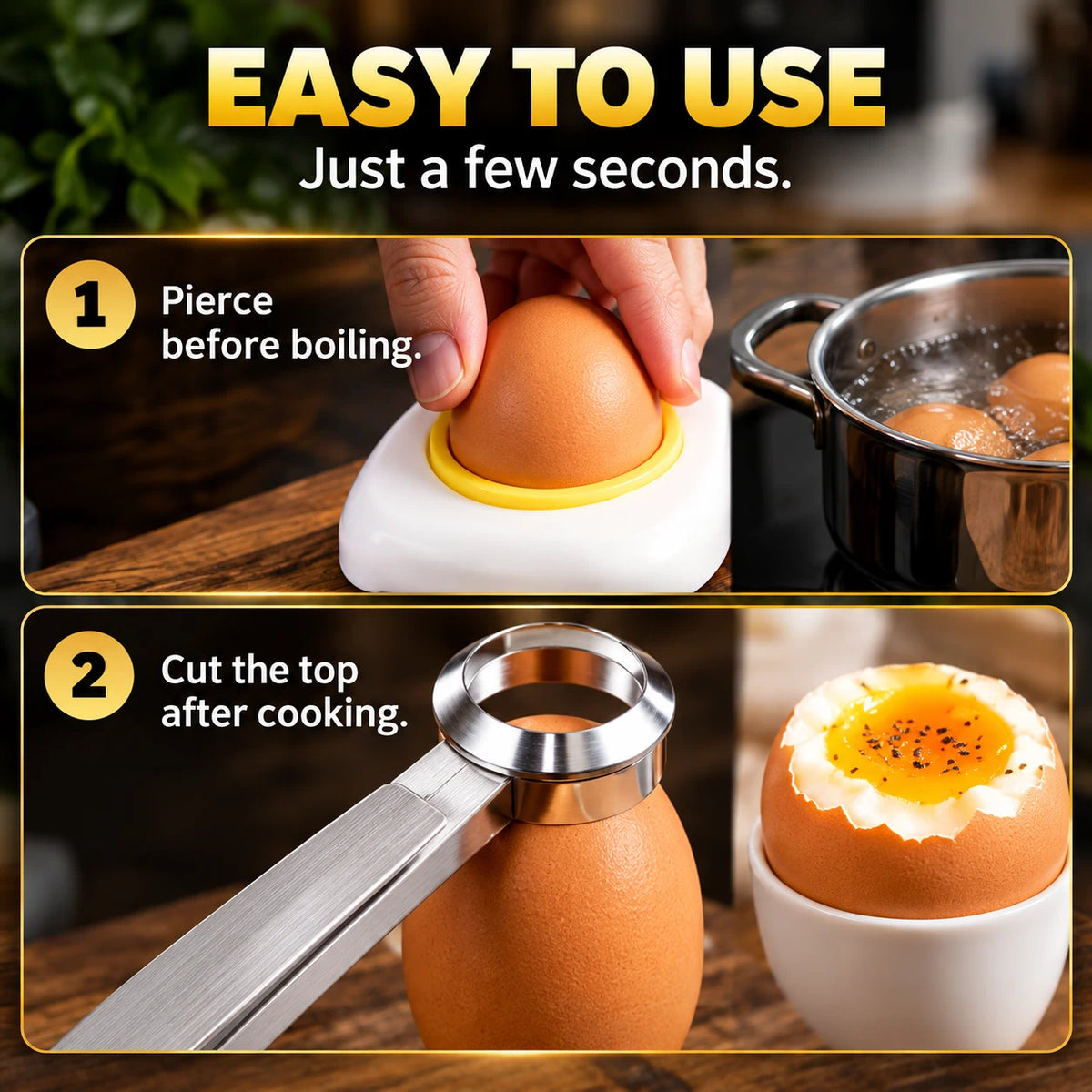2-in-1 Egg Prep Kit – Easier Boiling & Cleaner Opening