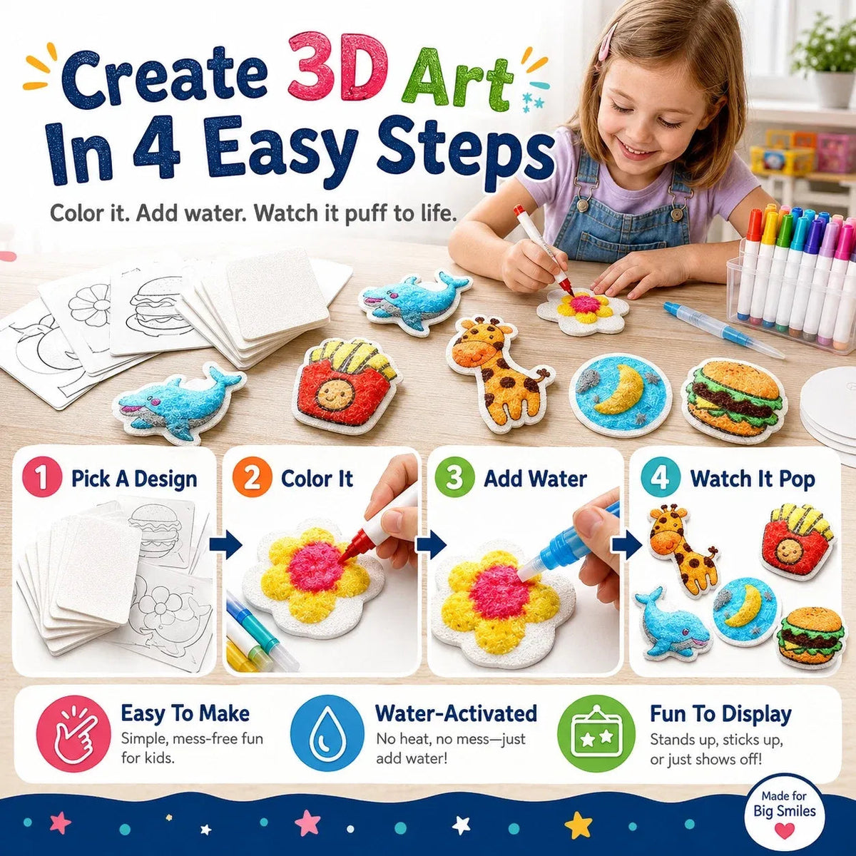 Four easy steps to make puffy 3D art