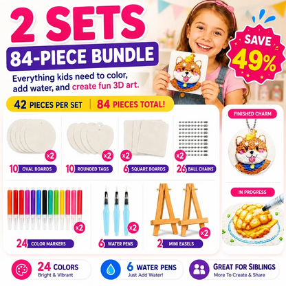 Two-set 84-piece puffy art bundle
