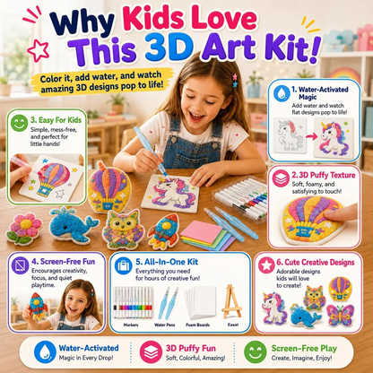 Water-activated screen-free creative art kit
