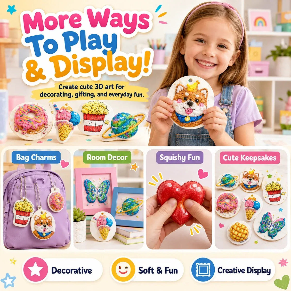 Ways to display finished puffy artwork