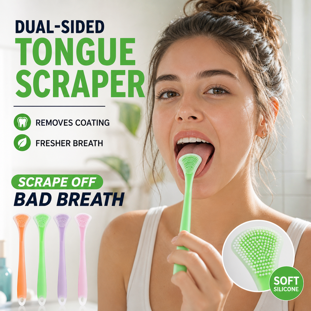 Auaax 3-in-1 silicone tongue scraper product image