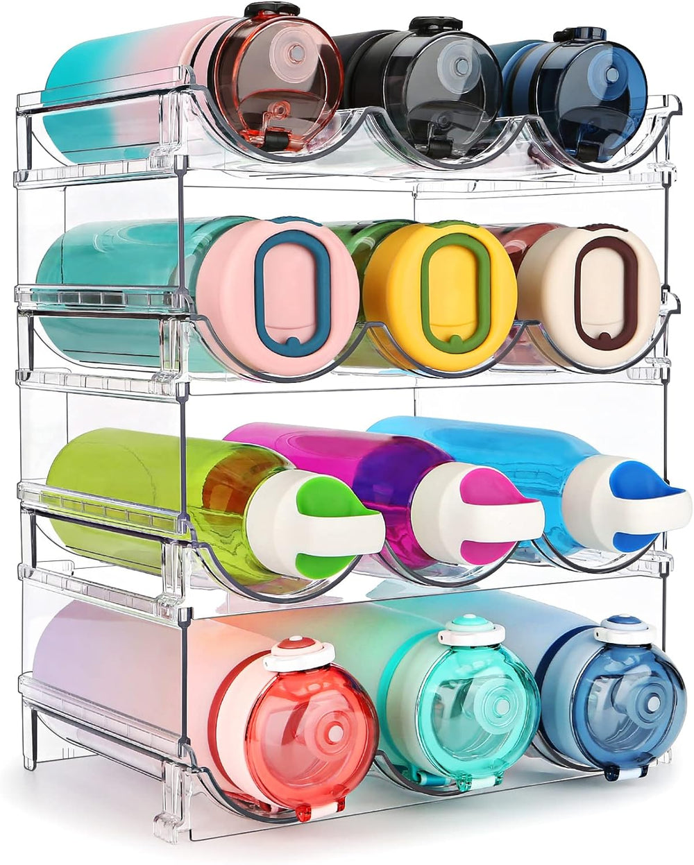 4-Tier Stackable Water Bottle Organizer