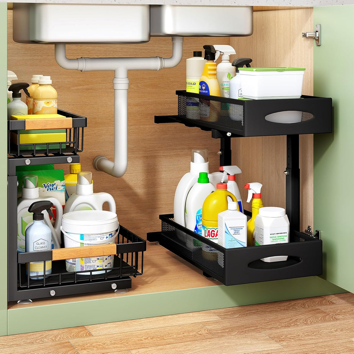 Auaax Metal Under-Sink Organizers — 2 Pack